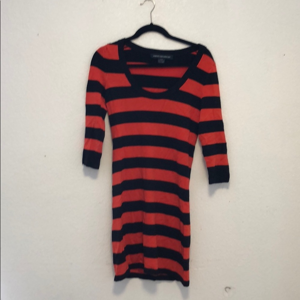 Blue and black dress